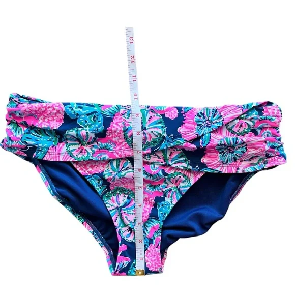 Lilly Pulitzer Lagoon Sarong Hipster Bikini Bottom Navy Size 6 NWT - Picture 3 of 9